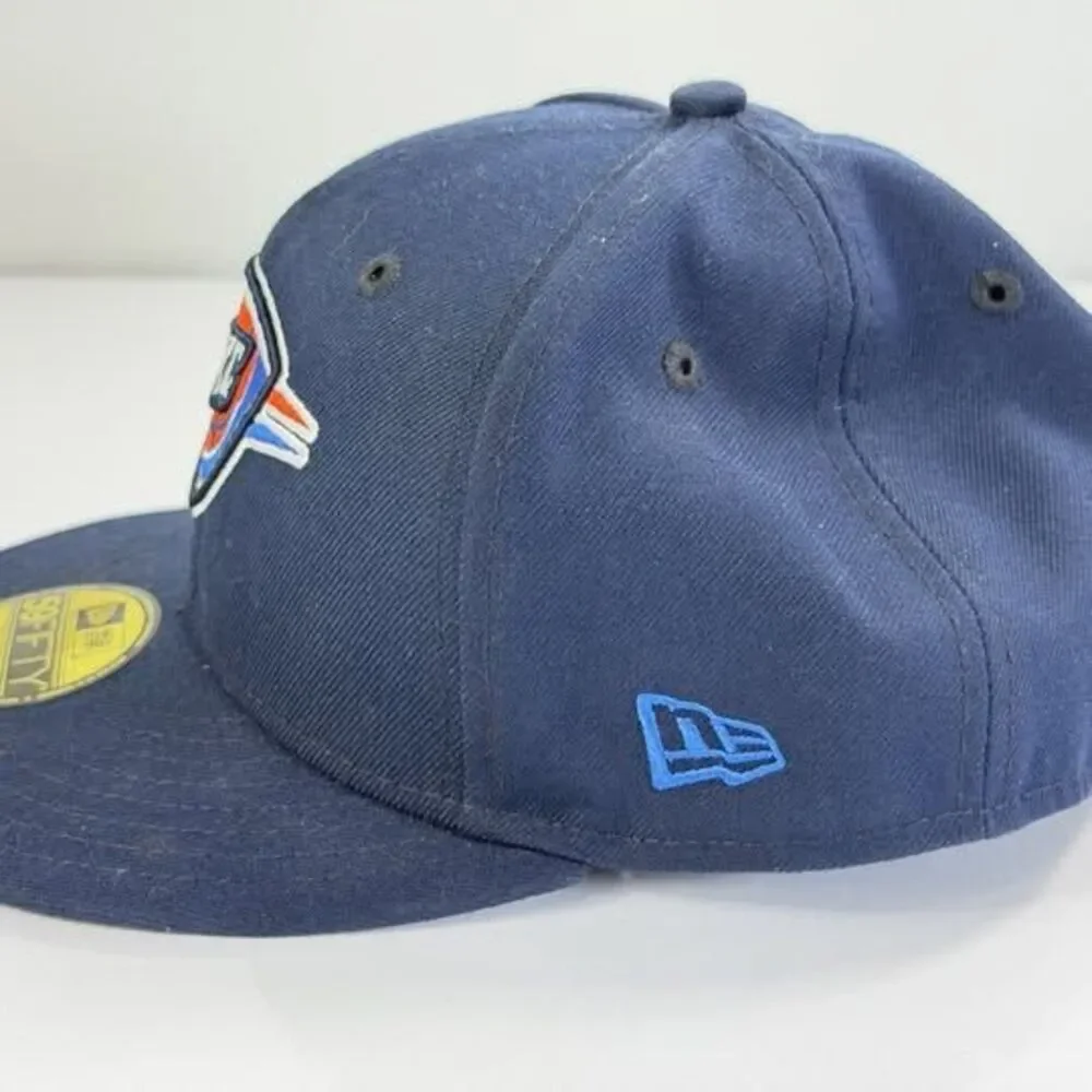New Era 59FIFTY OKC Thunder NBA Champions Fitted Hat Size 7 1/4 – Navy Blue Cap